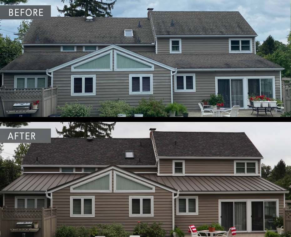 Mixed-slope metal roof transformation