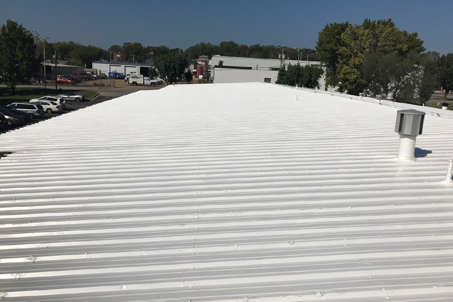 Finished metal roof surface
