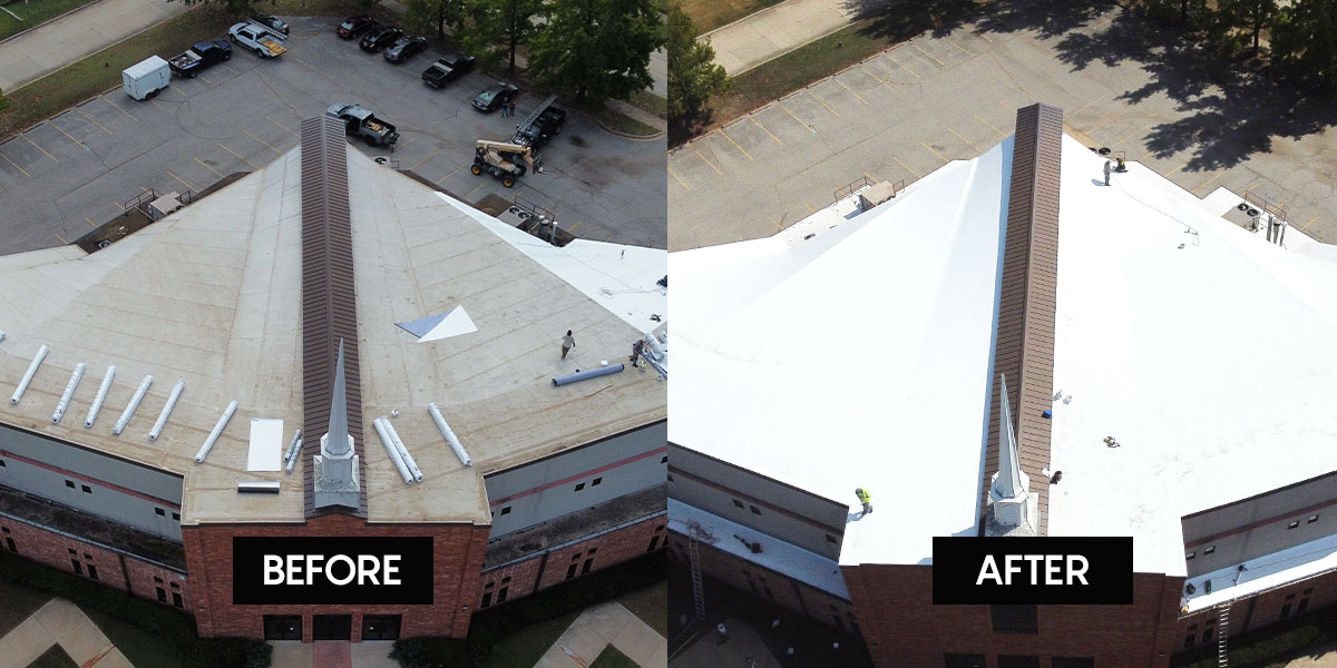 Low-slope membrane roof transformation