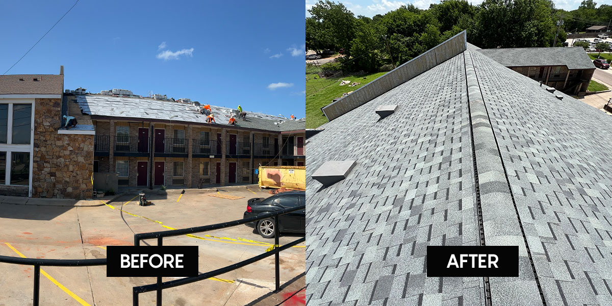 Multi-unit asphalt roof replacement