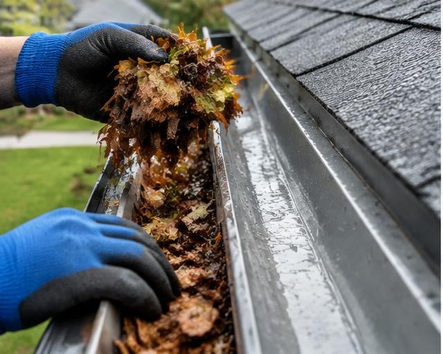 Editorial image representing gutter cleaning services