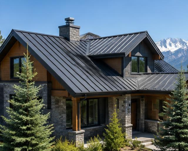 Editorial image representing metal roofing services