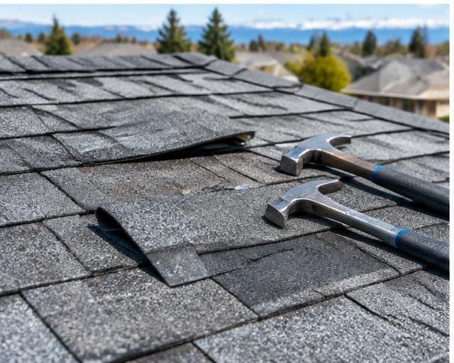 Editorial image representing roof repair services