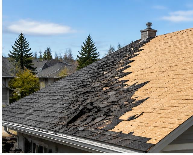 Editorial image representing roof replacement services